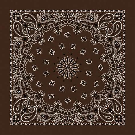 Paisley Western Cotton Bandana In Brown Cotton Bandanas Brown