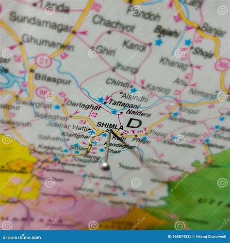 Shimla City Name Displayed On Geographic Map In India Stock Photography