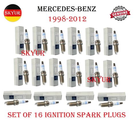 Spark Plug Set Of 16 For Mercedes C CL CLK CLS E G ML R S SL GENUINE EBay