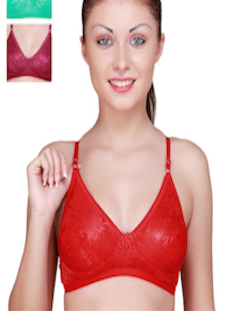 Buy Floret Pack Of 3 Lace Full Coverage T Shirt Bras Bra For Women 1374336 Myntra