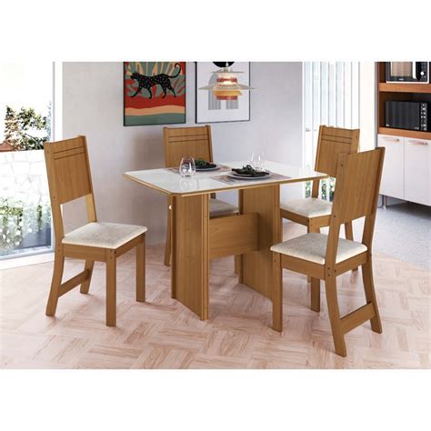 Conjunto Mesa De Jantar E Cadeiras Evora Indekes Schumann