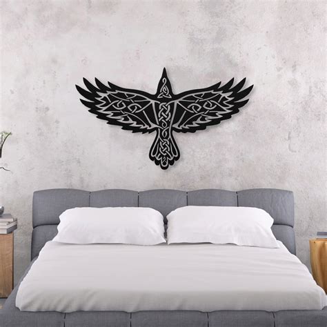 Nordic Raven Metal Viking Wall Art Decor Metal Norse Raven Wall Decor