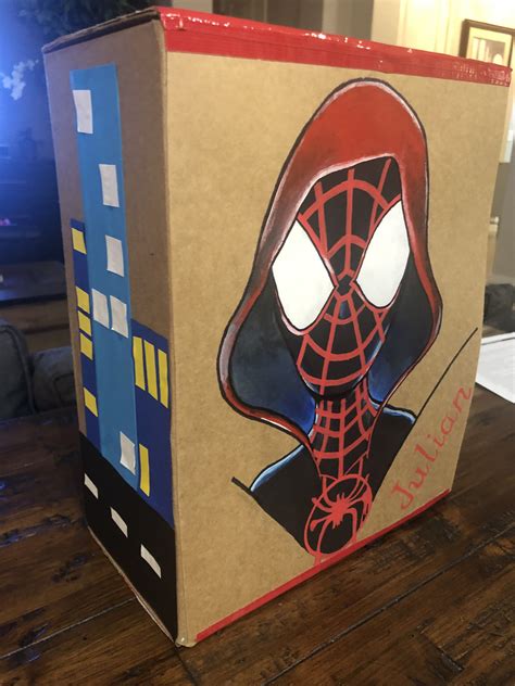 Miles Morales Valentines Box Boys Valentines Boxes Valentine Boxes