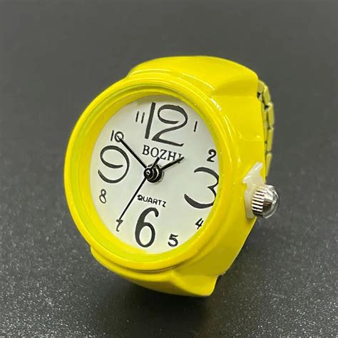 Vintage Punk Finger Watch Mini Elastic Strap Alloy Watches Couple Ring