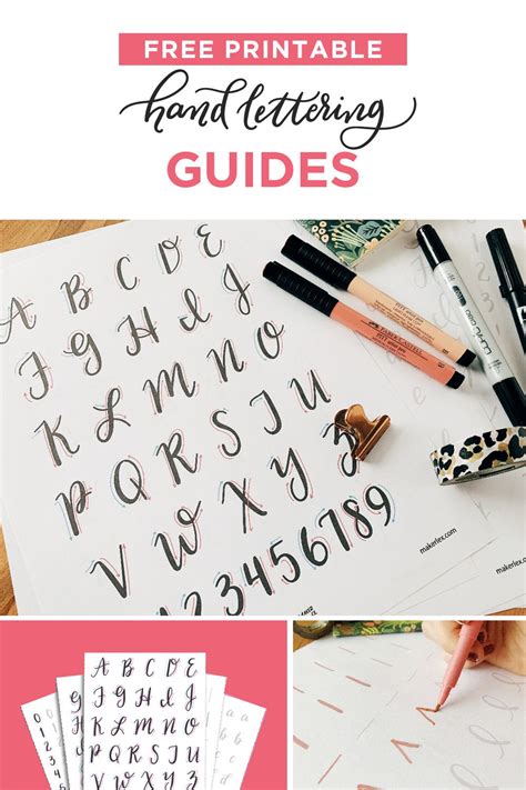 Free Hand Lettering Practice Sheets Printable Guides Lettering Guide