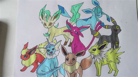 Easy Eevee Evolution Drawings New drawing tutorials are uploaded ...