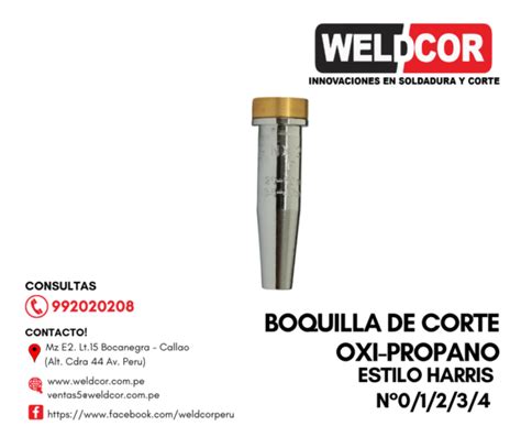 Nx Boquilla De Corte Oxipropano Estilo Harris Weldcor