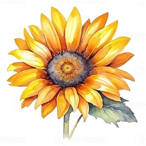 Yellow Watercolor Sunflower Illustration 25037902 Png