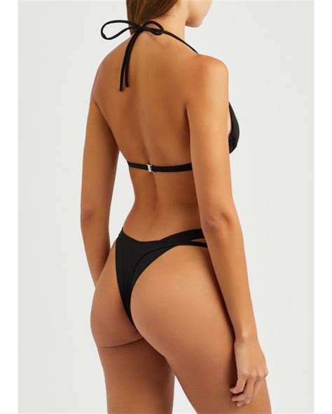 Mugler Layered Cut Out Thong Bikini Briefs In Black Lyst