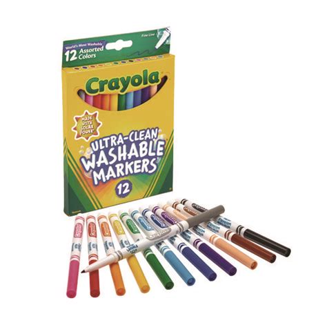 Crayola Ultra Clean Washable Markers Fine Bullet Tip Assorted Colors