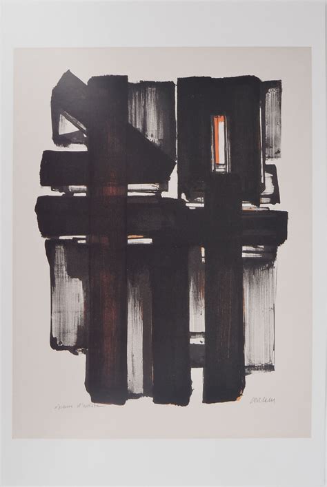 Pierre Soulages D Apr S Lithographie Affiche Originale Mus E