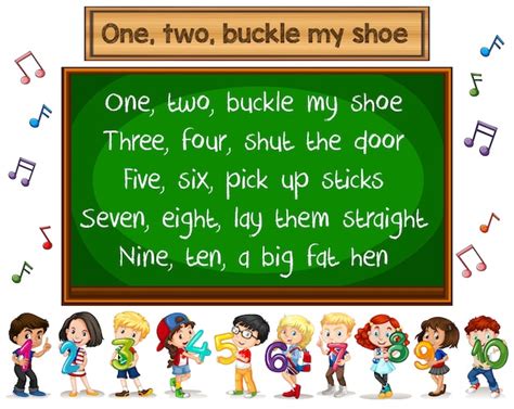 Free Vector | One two buckle my shoe poster