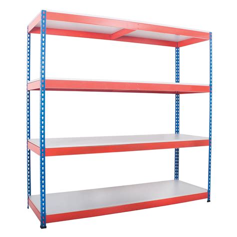 Z Beam Adjustable Steel Boltless Rivet Rack Shelves Galvanised Metal