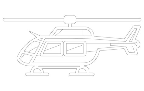 Icono de helicóptero contorno ilustración vectorial dibujo de contorno