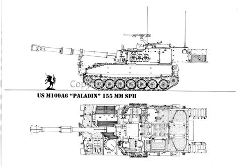 "M109A6 Paladin 155 mm SP Howitzer" (Original art by Hubert Cance)