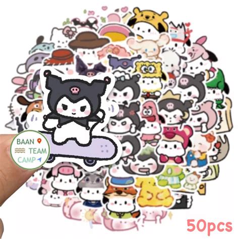 สติ๊กเกอร์ Sanrio 486 ซานริโอ้ 50ชิ้น Mymelody มายเมโลดี้ Kuromi สติ้ก