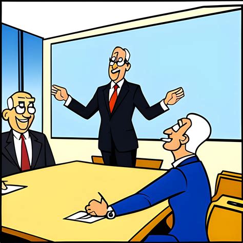 facilitating a meeting from the floor in a board room, Cartoon ...