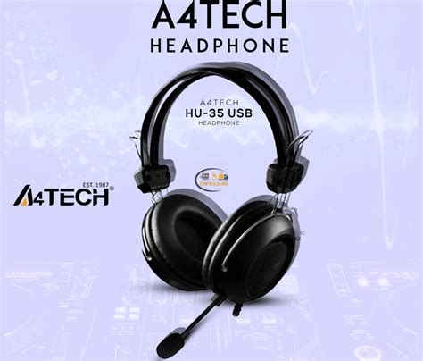 A4tech Hu 35 Usb Headphone 40mm Single Directional Mic Enfield