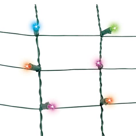 200-Count Multicolor LED High-Density Net Christmas Lights with Green ...