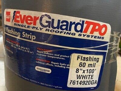 Gaf Everguard Tpo Flashing Strip In X Ft Roll White Ga