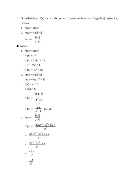 Diskusi Matematika Ekonomi Diketahui Fungsi F X X Dan G