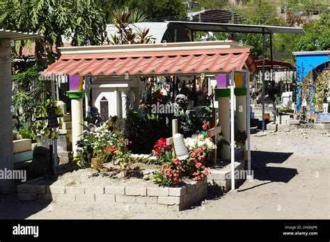 Cemetery El Camaron Yautepec Oaxaca Mexico North America Stock