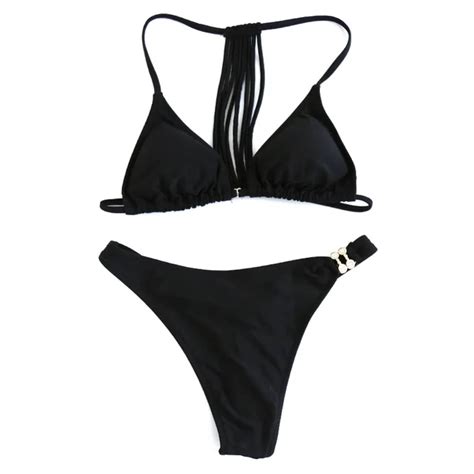 New Women S Sexy Triangle Bikini Set Push Up Lace Up Swimwear Low