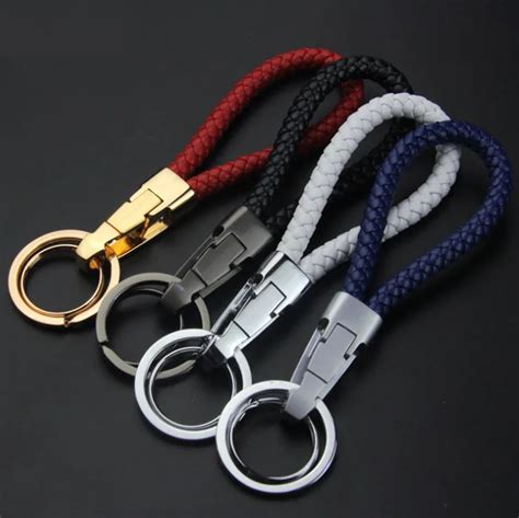 Luxury Leather Keychain Genuine Leather Car Llavero Male Waist Hanging