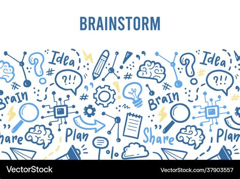 Hand Drawn Banners Template Brainstorm Royalty Free Vector