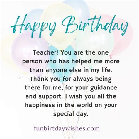 Birthday Wishes for Teacher