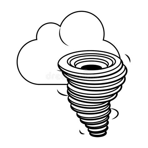 Nube Del Tiempo E Historieta Del Tornado En Blanco Y Negro Ilustración