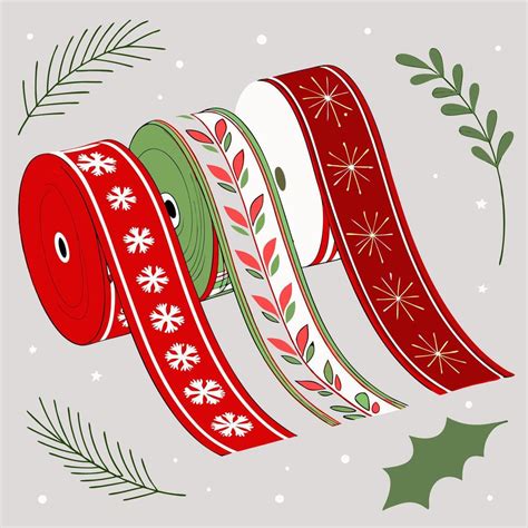 Navidad Cinta Con Acebo Hojas Y Bayas 54224039 Vector En Vecteezy