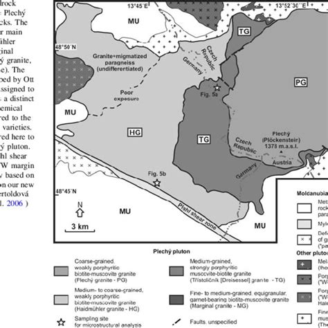 Simplified Bedrock Geological Map Of The Plechyplutonplechy