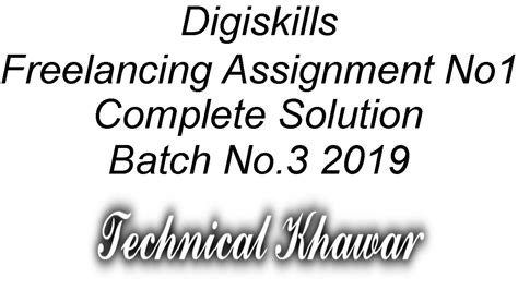 Freelancing Exercise No 1 Solution Digiskills Freelancing Assignment