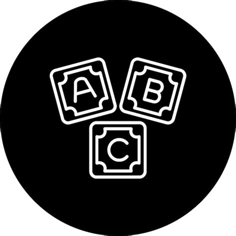 Ícone De Bloco De Abc Vetor Premium