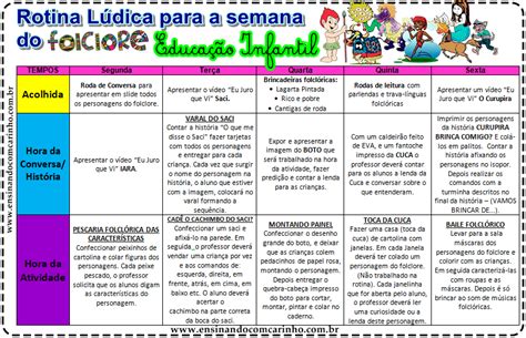 Planejamento Semanal Folclore Para Educacao Infantil Educacaoinfantil