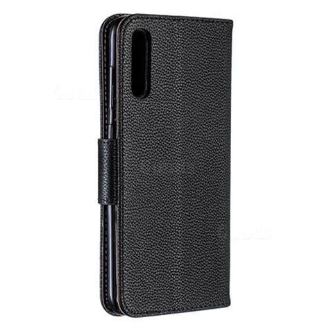 Classic Luxury Litchi Leather Phone Wallet Case For Samsung Galaxy A70 Black Galaxy A70