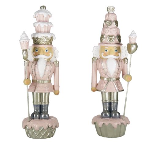 Pr Figurine Set De Casse Noisette Cm Rose Blanc Polyr Sine