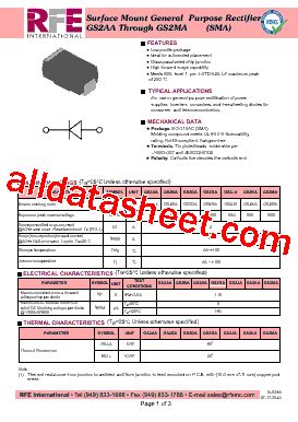 GS2BA Marking GS2BA Datasheet PDF RFE International