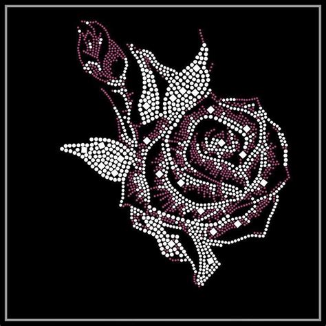 Rose Rhinestone Transfer Iron On Hot Fix Rhinestone Transfer Bling Hot Fix Iron On Patch Motif