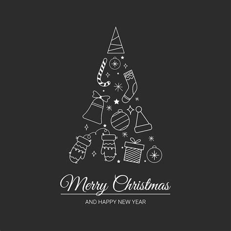 Premium Vector Lettering Merry Christmas And Happy New Year Christmas Elements Folded In The