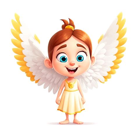 Premium Photo Angel Cartoon Character Illustration On White Background