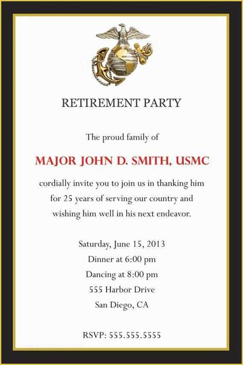 Free Military Retirement Invitation Template Of Army Promotion Ceremony