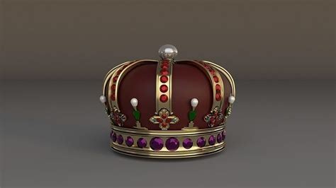 3d Model Crown Vr Ar Low Poly Cgtrader