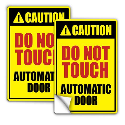 Buy 2 Pc Do Not Touch Automatic Door Sticker 4x6 Permanent Adhesive