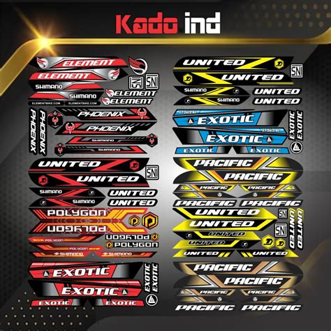 Jual Stiker Sepeda Stiker Variasi Striping Sticker Tempel Logo Emblem