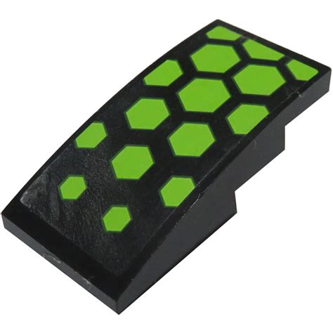 Lego Slope X Curved With Lime Hexagons Sticker Brick Owl