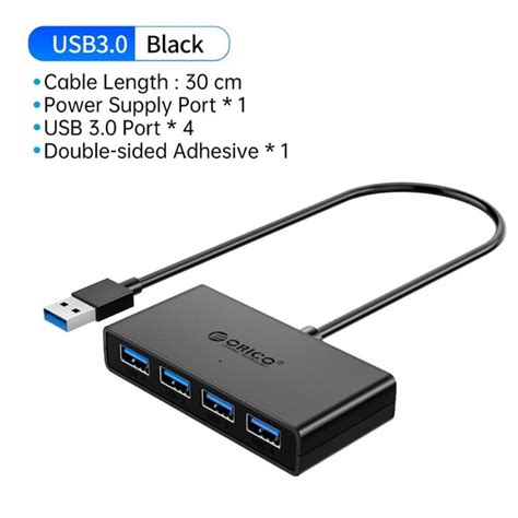 Orico Usb Hub 4 Port Usb 30 Splitter With Micro Usb Power Port