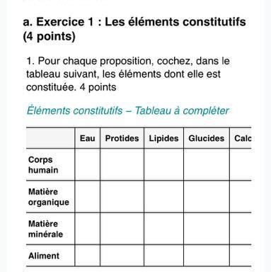 Jai besoin de votre aide a Exercice 1 Les éléments constitutifs 4