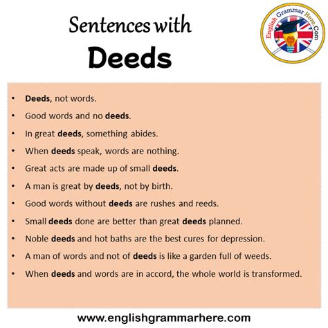 sentences  deeds archives english grammar